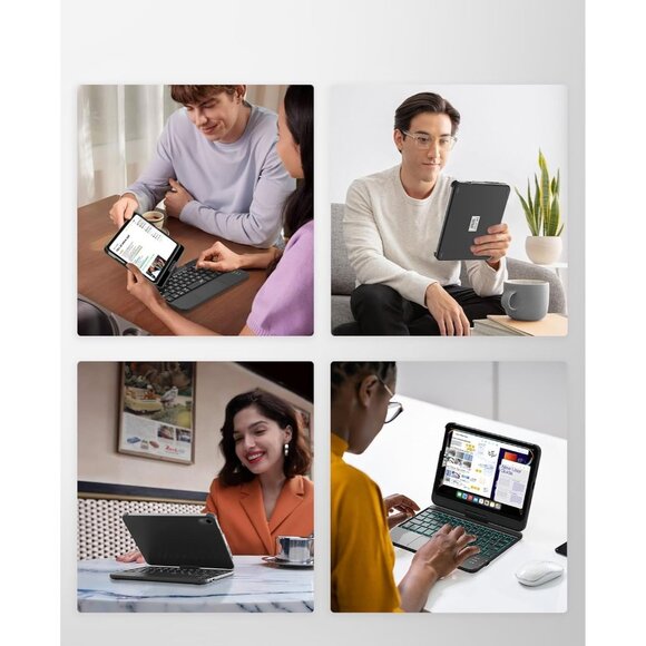 Keyboard Case for iPad mini 7 A17 Pro(2024) Mini 6 (2021) 8.3" 360° Rotate Touch - Picture 7 of 12